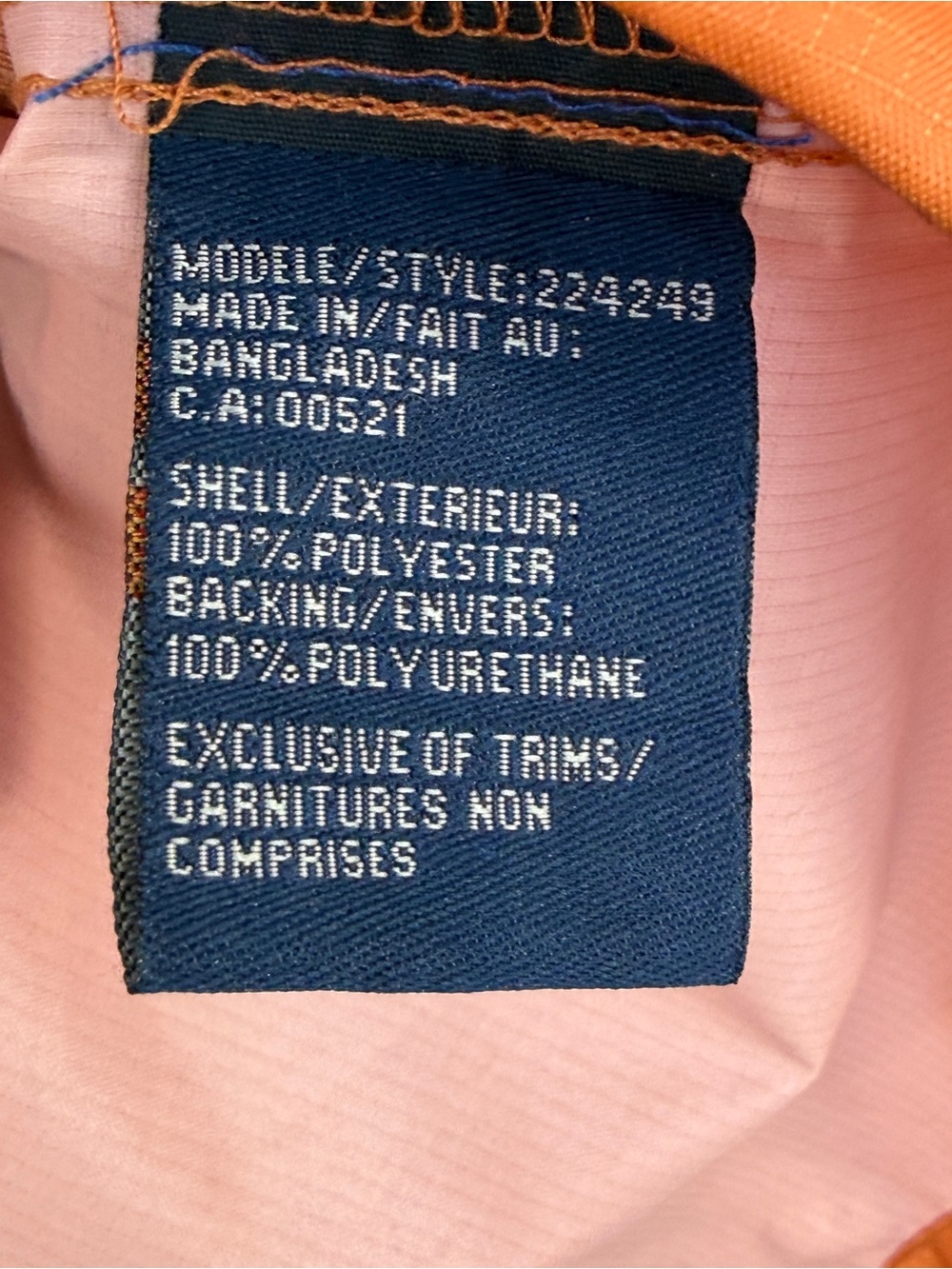 Vintage 90s Y2K burnt orange packable fanny pack boxy anorak windbreaker M - Picture 17 of 17